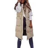 sale damenbekleidung Damenwesten Große Größen Herbst Mantel Damen Damen Jacke Herbst Winterjacke Damen Weste Damen Strick Gilet Damen Lang Weste Damen Herbst Steppweste Damen Lang Beige Zipper Hoodie