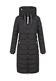 Navahoo Damen Winterjacke (XS-3XL) - Wind- & Wasserabweisend, große Kapuze, seitliche Gehschlitze, Steppmantel, Warme Jacke Frauen - N036 (L, Schwarz)