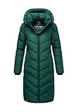 Navahoo Damen Winterjacke lang Stepp Winter Jacke gesteppt Kapuze B982 [B982-Sahnekatz-Evergree-Gr.M]