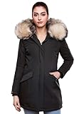 Navahoo Damen Winter Jacke Parka Mantel Winterjacke warm Kunstfell Premium B669 [B669-Christa-Schwarz-Gr.XS]