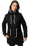 Navahoo Damen Winterjacke mit Teddyfell Winter Jacke warm gefüttert B991 [B991-Ireliaa-Schwarz-Gr.3XL]