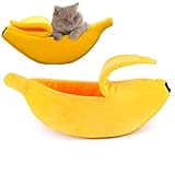 NatureMan Kreative Bananenform, Hunde- und Katzenbett, süßes Bananenbett, warmes und weiches Haustier-Katzenzubehör, Kätzchen-Welpenbett (L)