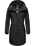 Navahoo Damen Wintermantel Winterparka mit Kapuze Letiziaa Schwarz Gr. L