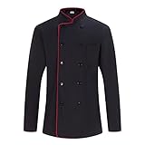 MISEMIYA - Herren Kochjacke - Herren Kochjacke - Hospitality Uniform - Ref.842B - XX-Large, Kochjacken Herren 842B - Schwarz