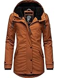 Navahoo Damen Winterjacke Kurze Regenjacke wasserdicht warm gefüttert mit Kapuze Lindraa Rusty Cinnamon Gr. M