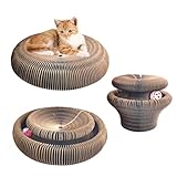 Leisuremix Magic Organ Cat Scratching Board 36cm lang, Katzenspielzeug Selbstbeschäftigung aus Pappe mit Glockenball für Katzen, Katzenzubehör Indoor