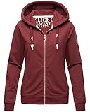 Navahoo Damen Hoodie Sweatjacke Kapuzen Jacke Sweater Pullover Engelshaar Bordeaux 38 - M