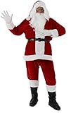 9 in 1 Nikolauskostüm - Größe S-XXXXL - Weihnachtsmannkostüm Verkleidung für Weihnachten - Kostüm für Nikolaus - Weihnachtsmann - Santa Claus - Herren/Erwachsene (Small, rot)