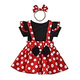 Lito Angels Minnie Mouse Kleid Kostüm Verkleidung mit Schleife Stirnband für Kleinkind Mädchen Größe 2-3 Jahre 98