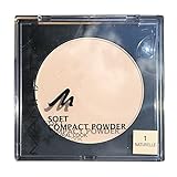 Manhattan Soft Compact Powder, Helles Kompakt Puder mit Puderquaste für einen matten, ebenmäßigen Teint, Farbe Naturelle 1, 1 x 9g