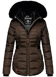 Navahoo Designer Damen Winter Jacke Steppjacke Winterjacke Stepp gesteppt B844 [B844-Melik-Chocolate-Gr.M]