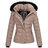 Navahoo warme Damen Winter Jacke Parka Mantel Stepp Kurzjacke gefüttert B301 [B301-Taupe-Grey-Gr.XS]