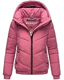 MARIKOO Damen Winterjacke warme Steppjacke aus recyceltem Material mit Kapuze Nayanaa XVI Berry Rouge Gr. S