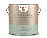 Alpina Feine Farben – No. 12 Sanfter Morgentau® – edelmatte Innenfarbe - Wandfarben für einzigartige Farbwirkungen und Raumstimmungen – Blasses Graugrün – 2,5 Liter