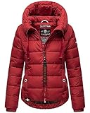 Navahoo Damen Steppjacke Winterjacke Stehkragen gefüttert B930 [B930-Amay-Dark-Red-Gr.M]