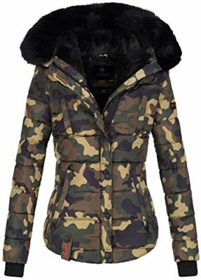 camouflage jacke mit fell damen